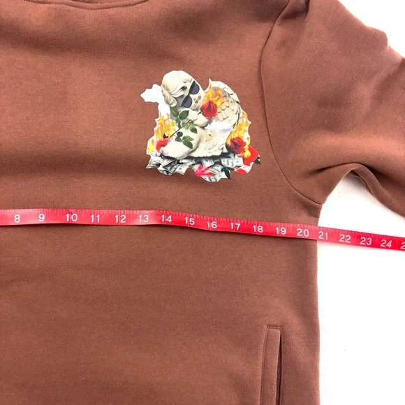 Rebel Minds Brown “Blessed w/ the Bag” Graphic Fleece Lined Hoodie (M) - Picture 16 of 16